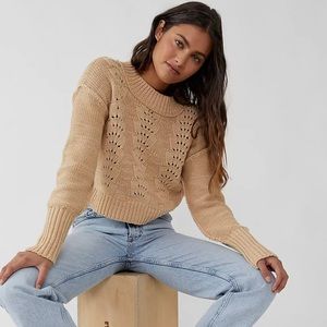 NWT Free People Bell Song Pullover Beige Sweater Women’s Size Medium